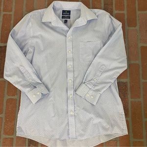 Stanford Men’s Size 16.5 32-33 Travel Easy Care Long Sleeves Button Up S…